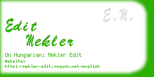 edit mekler business card